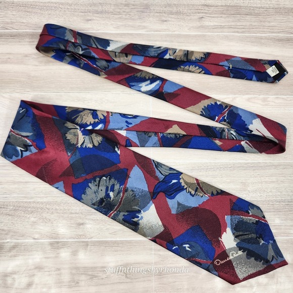 Vintage Necktie - Oscar De La Renta Studio - 57"x3¾" Made In USA / 0087 - Picture 2 of 7